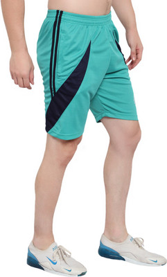 OORA Color Block Men Green Sports Shorts