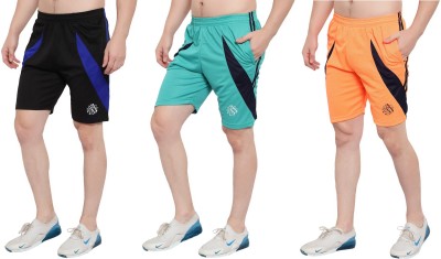 Zonecart Solid Men Black, Green, Orange Regular Shorts