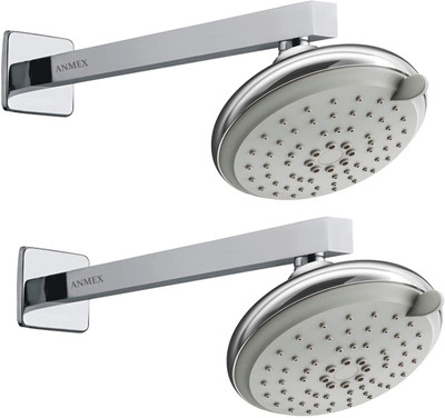 ANMEX 4X4 ABS Round Adjustable Flow Overhead Shower with 9inch SS Square Arm - PACK OF 2 Shower Head
