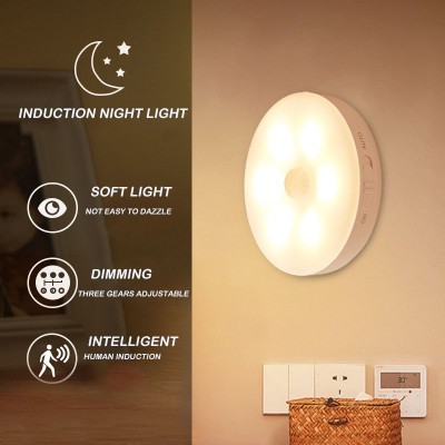 MACVL5 Wireless Intelligent Body Motion Sensor LED Night Light USB Rechargeable for Hallway, Wardrobe, Bedroom, Bathroom, Kitchen, Basement, Cupboard, Garage etc. Smart Sensor Light