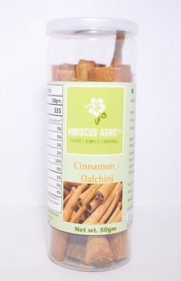 HIBISCUS AGRO Dalchini Sabut (Cinnamon Stick) -50gm (Pack Of 2) Ceylon Cinnamon | Dalchini Stick | Cassia Cinnamon | Flavourfull for Cooking | Natural Immunity Booster | Good for Weigt Loss |(2 x 50 g)