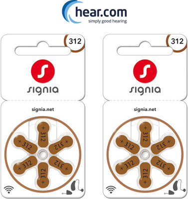 Signia Hearing Aid Battery 312- Pack of 12 Batteries 10966598-Hear.com Stethoscope Case(Brown)