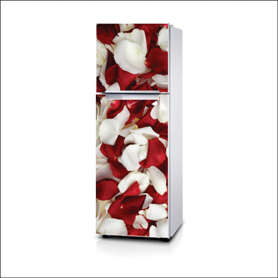 Artway 60 cm Red White Flower-012 Self Adhesive Sticker(Pack of 1)