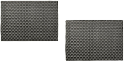 IKEA Rectangular Pack of 2 Table Placemat(Black, Polypropylene)