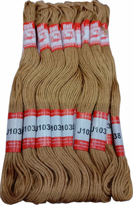 Abn Traders Doli Thread Skeins/ Long Stitched Embroidery Stranded Cotton J1038, Brown Thread(90 m Pack of25)