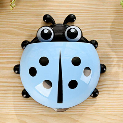 WHITEIBIS Ladybug Toothpaste & Toothbrush Holder Insect Style Holder with Suction Cup Plastic Toothbrush Holder(Multicolor, Wall Mount)