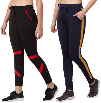Bluecon Self Design Women Black Track Pants