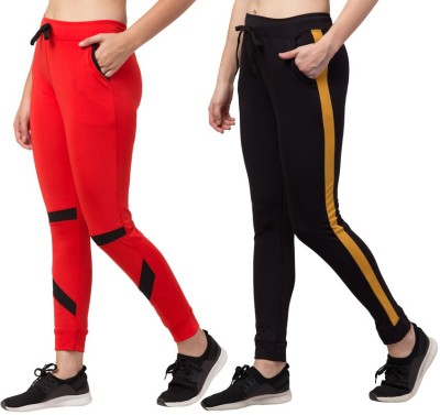 Bluecon Self Design Women Red Track Pants