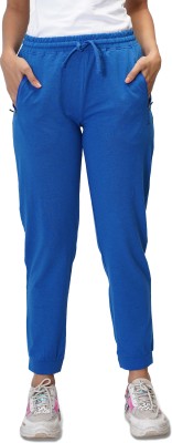 CARBON BASICS Solid Women Blue Track Pants