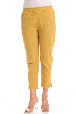 Trishla India Regular Fit Women Yellow Trousers