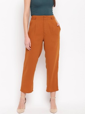 RARE Regular Fit Women Brown Trousers