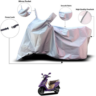 KEDIT Waterproof Two Wheeler Cover for TVS(Scooty Zest 110, Silver)