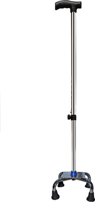 roston Surgical� Quadripod Chroome Height Adjustable Men/Women/Old People Walking Stick