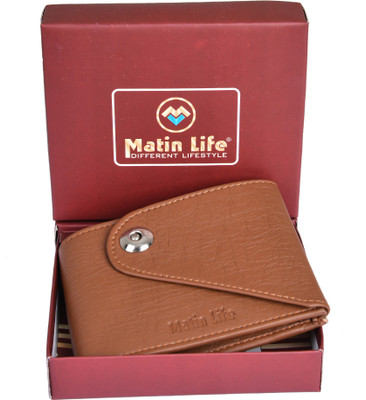 MATIN Life Men Casual Tan Artificial Leather Wallet(7 Card Slots)