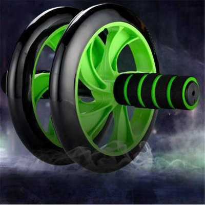 Fulkiza double wheel heavy duty steel abs health abdomen round exercise traning sports Ab Exerciser(Green, Black)