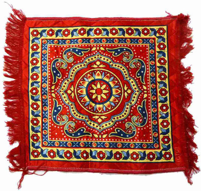 price history - LETNIX Bhakti Lehar Designer Red Velvet Cloth for Puja / Pooja Aasan Kapda / Embroidered Chawki Assan Altar Puja Cloth for Home Mandir, Temple, God & Goddess Ashan ( Size: 15" x 15" Inches ) Altar Cloth Altar Cloth