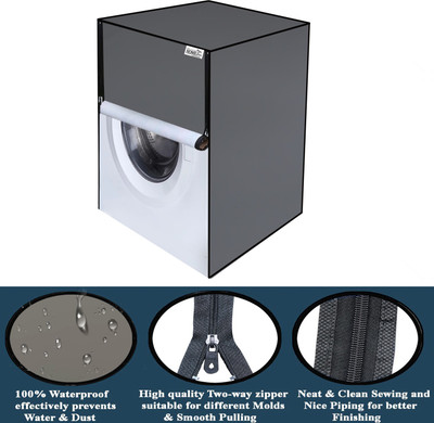 wellhome decor Furnishing Front Loading Washing Machine  Cover(Width: 60.96 cm, Gray)