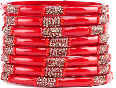 Rijoli Glass Bangle Set(Pack of 8)