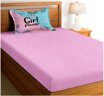 VARLEE 180 TC Microfiber Single Solid Flat Bedsheet(Pack of 1, Pink)