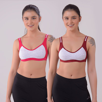 Ullas AF-3007 SP Women T-Shirt Non Padded Bra(Pink, Maroon, Grey)