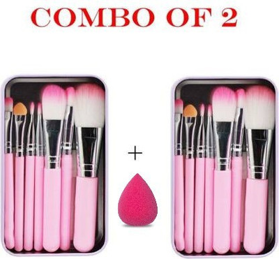 AVTY Makeupbrush set of 7 with Pink box -(pack of 2) (Pack of 2)(Pack of 2)