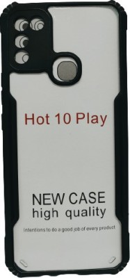 TempGlow Back Cover for Infinix Hot 10 Play(Black, Transparent, Grip Case, Pack of: 1)