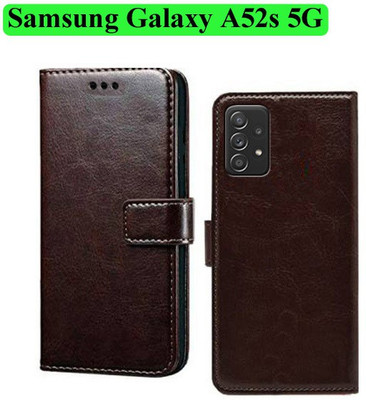Wynhard Flip Cover for Samsung Galaxy A52, Samsung Galaxy A52s 5G(Brown, Grip Case, Pack of: 1)