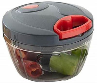 Fitaza by GRECY 3 Stainless Steel Blade System 450 ML Charcoal Grey Color Mini Chopper Vegetable & Fruit Chopper(1 X HAND CHOPPER)