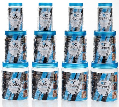 PacificSurf Plastic Grocery Container  - 1200 ml, 650 ml, 300 ml(Pack of 12, Blue)