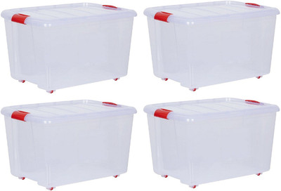 Jespper Collection Plastic Utility Container  - 25 L(Pack of 4, Clear)