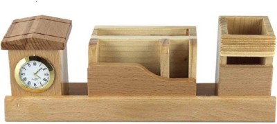 SHENKY 4 Compartments wooden Desk Organisers(wooden)