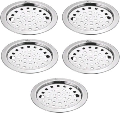 KYOTO Floor Stainless Steel Push Down Strainer(14 cm Set of 5)