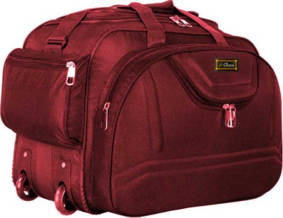N Choice (Expandable) (Expandable) Waterproof Polyester Lightweight 40 L Luggage with 2 Wheels (Multicolour) Red Duffel With Wheels (Strolley)