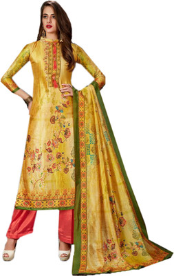 BKRKJ Pure Silk Floral Print Salwar Suit Material
