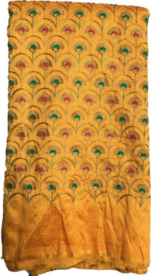 Dudheeba Textiles Silk Blend Embroidered Blouse Material