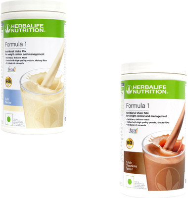 HERBALIFE FORMULA 1 NUTRITIONAL SHAKE MIX - CHOCLATE FLAVOR & KULFI FLAVOR COMBO PACK OF 2 PIECES FOR WEIGHT LOSS & MANAGEMENT Combo(1000 Gram)