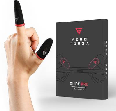 Vero Forza Glide PRO (2 Piece) Thumb &amp; Finger Sleeve for Mobile Game, Pubg, Cod, Freefire &amp; Fortnit  Gaming Accessory Kit  (Black, For Android, iOS)