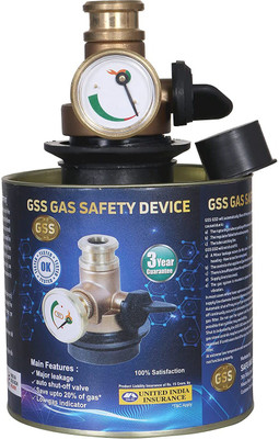 GSS Automatic Cut Off on Flame Gas Safe Leakage Detector All LPG Cylinder Regulator Device for Full Home Safety for All Kinds of Cylinder and Gas Stove- Silver Gas Detector