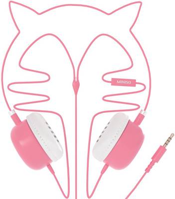 MINISO Cat Ear Cute Headphones Comfortable Headphone Wired Headset