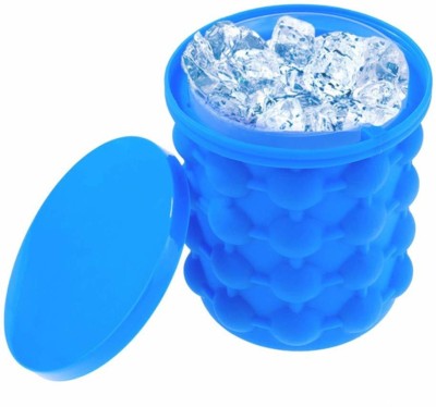 VOXXIL 1 L Plastic, Silicone IVX™-482-LM-Silicone Ice Cube Maker Bucket for Home, Outdoor, Party Drink Ice Bucket(Blue)