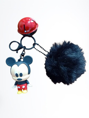 DSR Disney Doll Pendant Mickey -Mouse Keychain With Pom Pom Key Chain