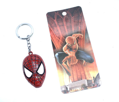 gtrp Marvel Spiderman Face metal keychain in Red Colour Key Chain Key Chain