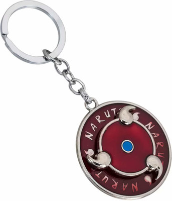 RVM Toys Rotating Naruto Keychain Anime Cartoon Collectible Red Revolving Spinner Style Metal Key Chain for Car Bike Men Women Key Ring Key Chain