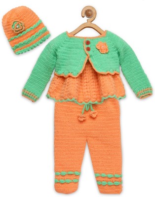CHUTPUT Baby Boys & Baby Girls Casual Sweater Pyjama, Cap(Orange)