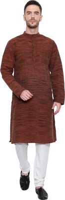 Latest Plus Men Self Design Straight Kurta(Maroon)