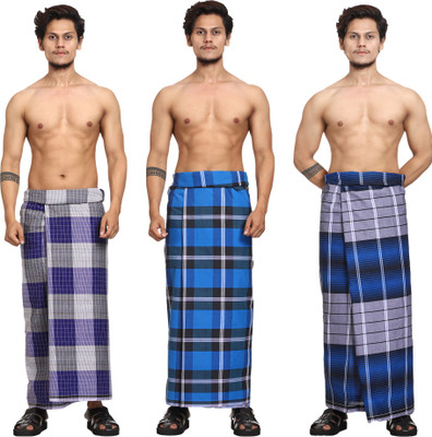 GOWRI TEX Checkered Multicolor Lungi
