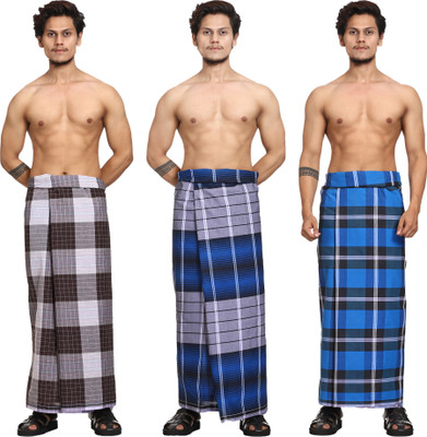 GOWRI TEX Checkered Multicolor Lungi