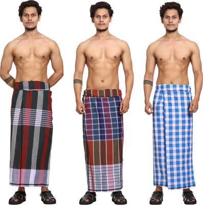 GOWRI TEX Checkered Multicolor Lungi