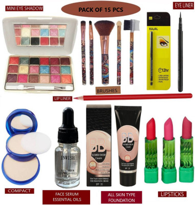 INWISH All In One MakeUp combo For festive Season SET OF 15(15 Items in the set)