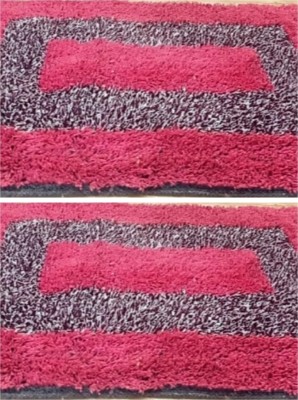 Rylie Polyester Door Mat(Pink, Medium, Pack of 2)